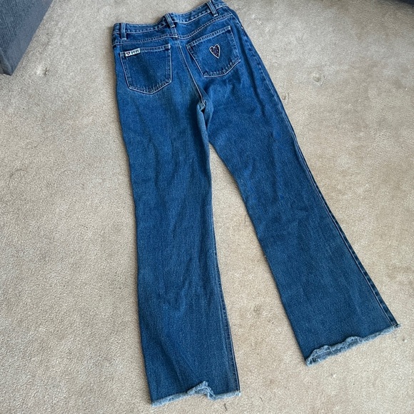 SOLD Vintage glo girl dark wash denim jeans with mini flare - Picture 3 of 7